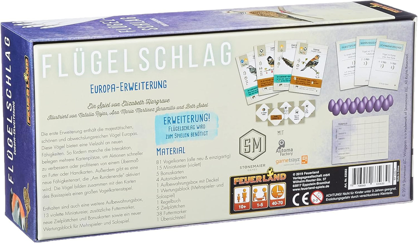 Wingspan Europe Expansion 81 New Birds for 1‑5 Players