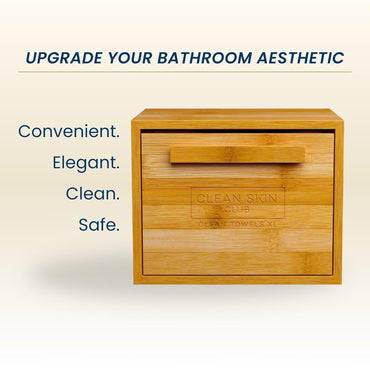 Luxe Bamboo Drawer Box with 50 XL Disposable Facial Towels