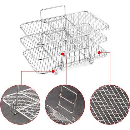 3‑Layer Stainless Steel Dehydrator Rack for Air Fryer & Oven