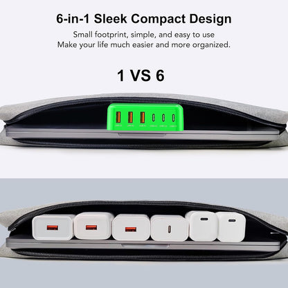 Teminice HNT-PC606 GaN Fast USB Charging Station Hub 6-Port