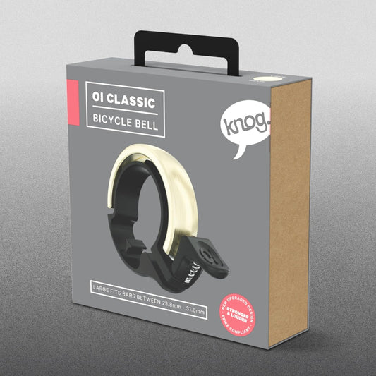 Knog Oi Aluminium Bike Bell – Large Brass 31.8mm Premium Ring