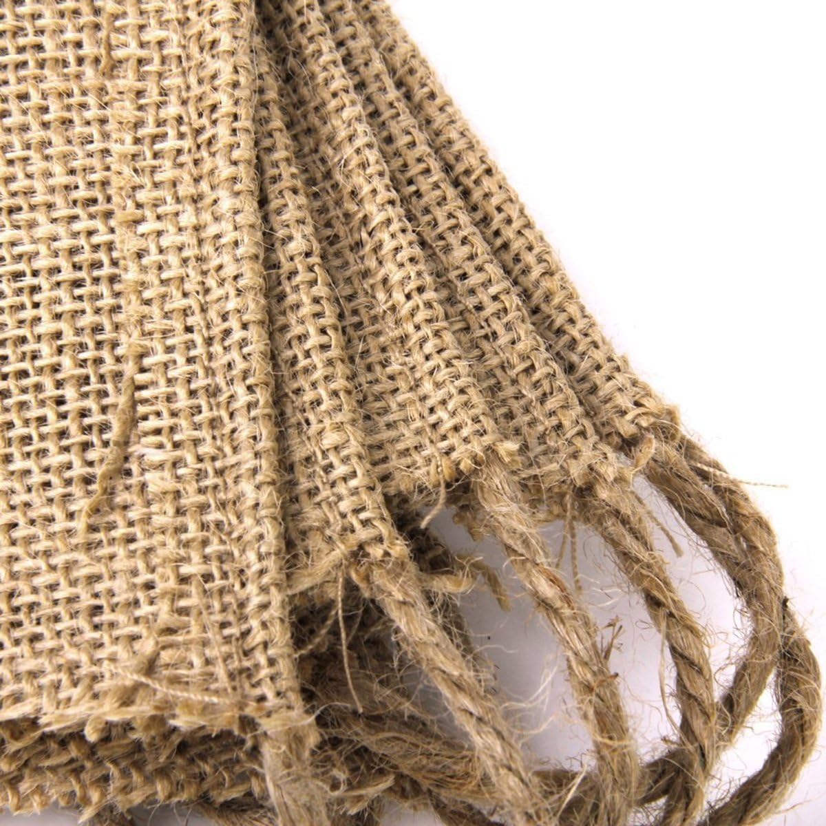 12‑Piece Rustic Burlap Triangle Bunting Set