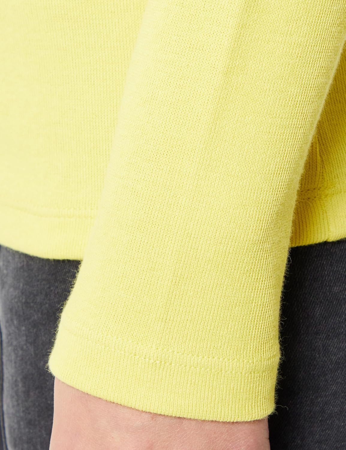 s.Oliver Women's Comfortable Yellow Long‑Sleeve Cotton T‑Shirt Fit