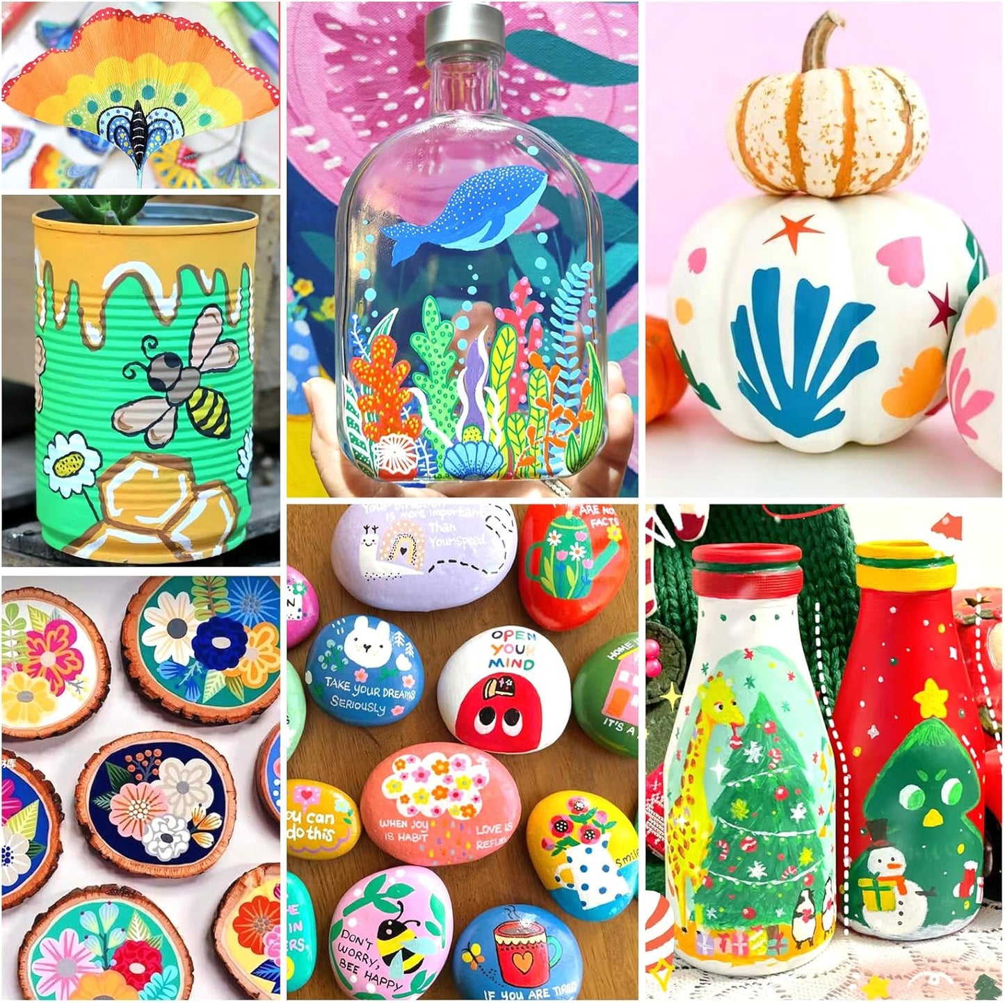 Efimeso Waterproof 120-Color Acrylic Marker Set with Fine 0.7mm Tip