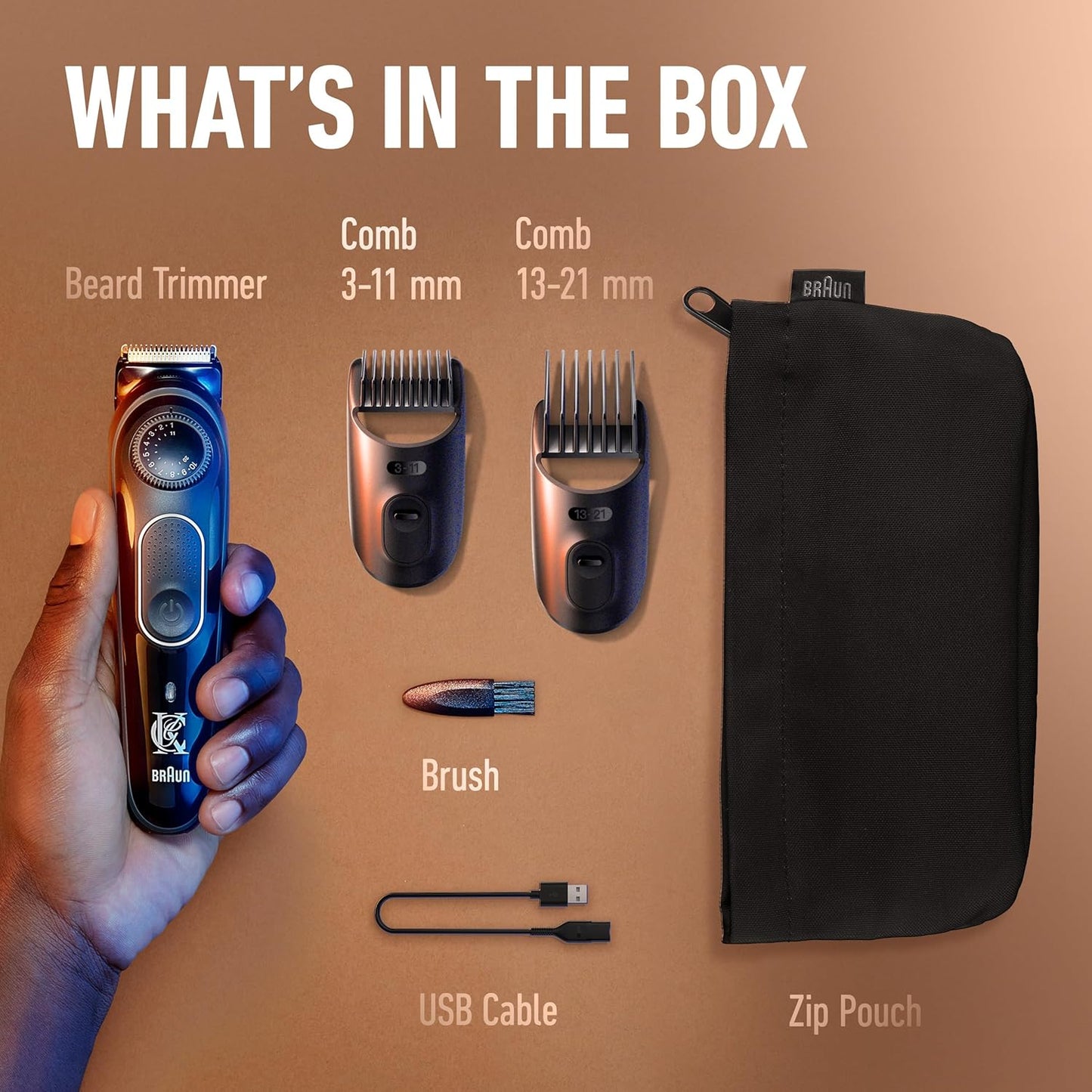 King C. Gillette Cordless Beard Trimmer with 3 Comb Attachments