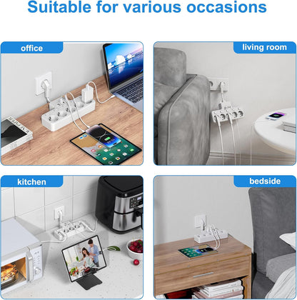 Techuoso wit-5voudige 5-Outlet Power Strip 0.1m White