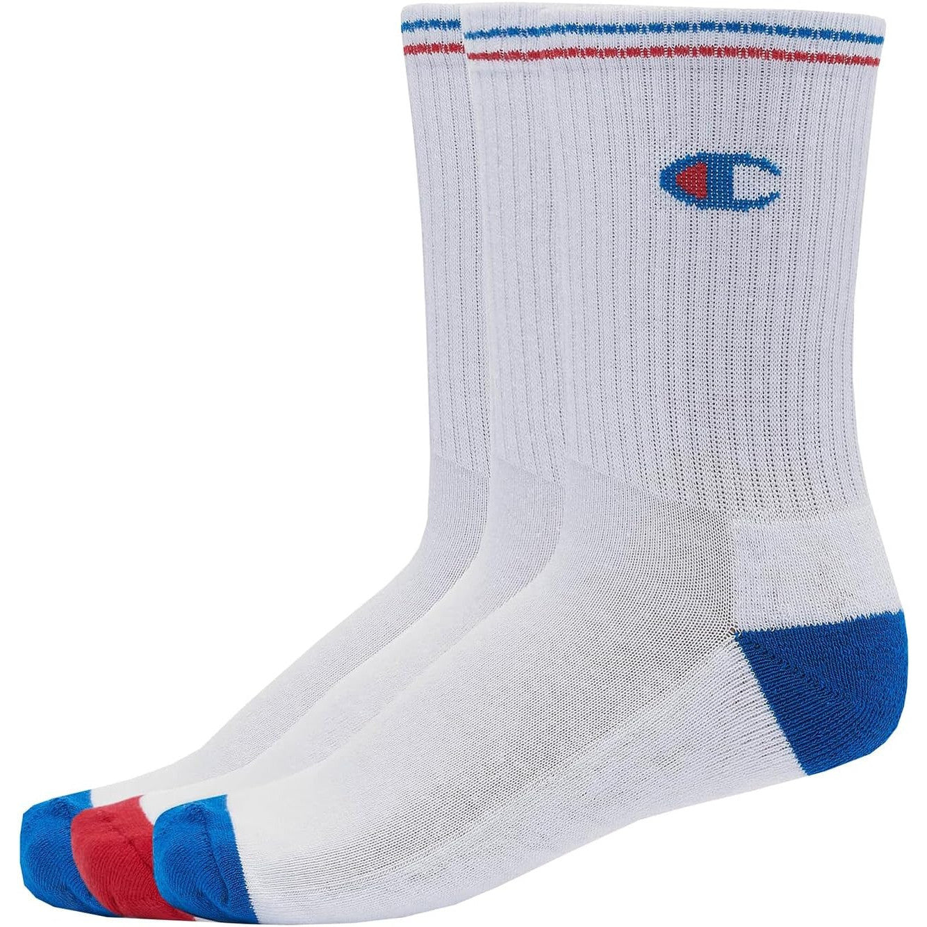 Champion Kids Crew Socks – Soft Cotton Pack of 3, Multi-Color