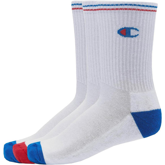 Champion Kids Crew Socks – Soft Cotton Pack of 3, Multi-Color