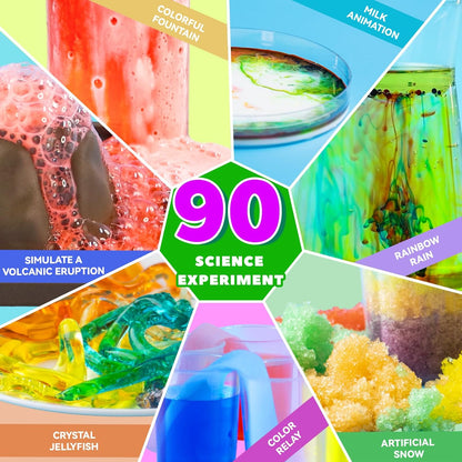 90-Experiment Kids Science Kit - Hands-On STEM Chemistry Physics Set