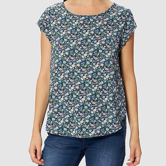 ONLY Women's Onlvic Summer Short Sleeve AOP Top – Light, Flowy, Patterned T-Shirt