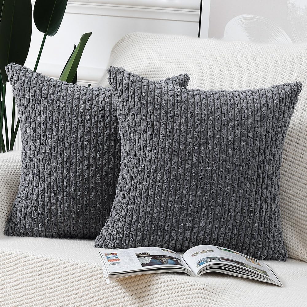 Topfinel Striped Square Pillow Covers