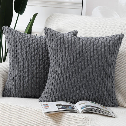 Topfinel Striped Square Pillow Covers