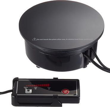 Lacor 700W Round Induction Plate – Compact Black Cooktop for Camping