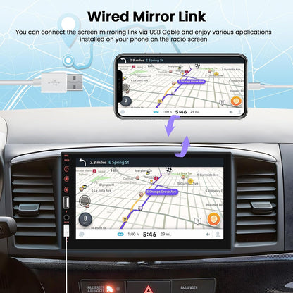 Hikity 7‑Inch 1‑DIN CarPlay Android Bluetooth Touch Radio with Camera