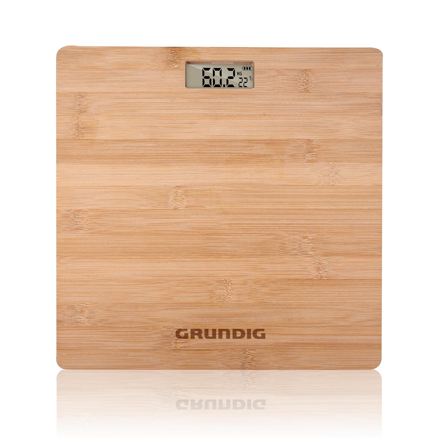 Grundig Bamboo Digital Personal Scale – 180kg Capacity, Multi‑Unit, Non‑Slip