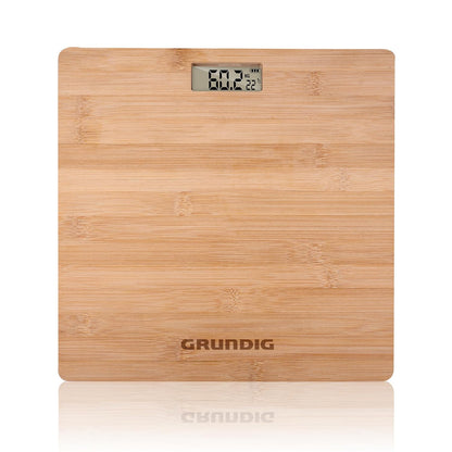 Grundig Bamboo Digital Personal Scale – 180kg Capacity, Multi‑Unit, Non‑Slip
