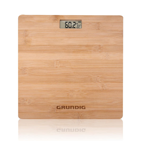 Grundig Bamboo Digital Personal Scale – 180kg Capacity, Multi‑Unit, Non‑Slip