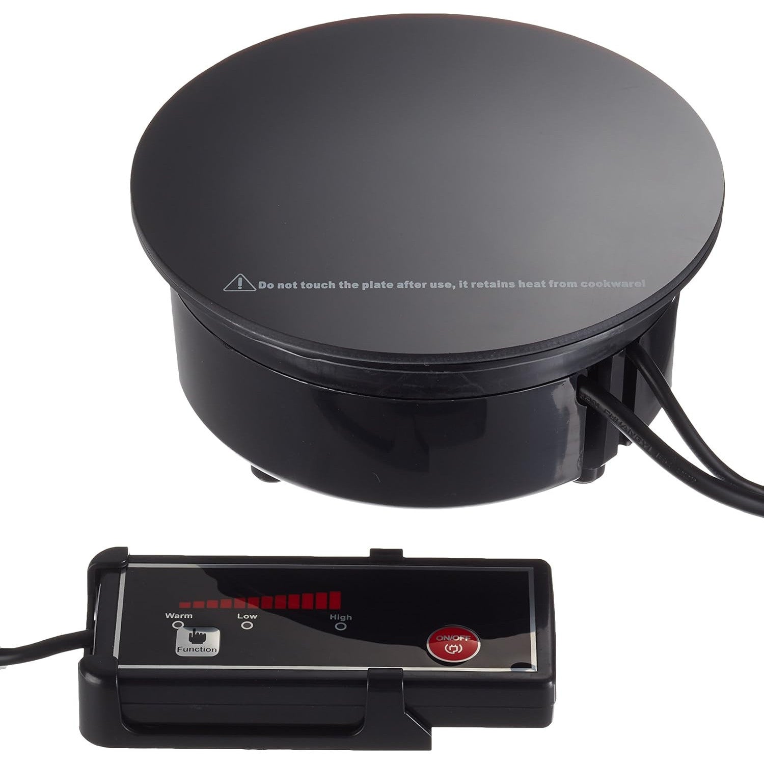 Lacor 700W Round Induction Plate – Compact Black Cooktop for Camping