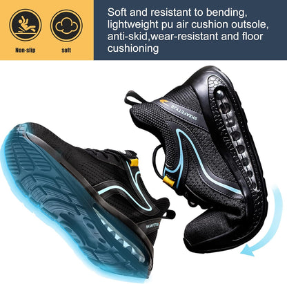 OBQcare Lightweight Breathable Steel Toe Safety Work Shoes