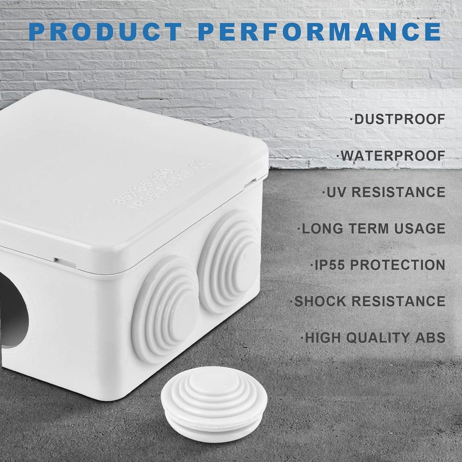 Joyzzz 4-Pack ABS Junction Box IP65 Waterproof Outdoor Enclosure - Gomix Brands Outlet