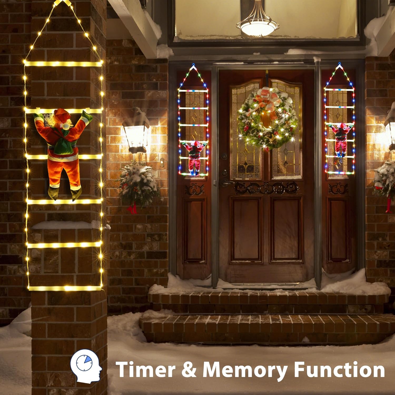 Geemoo 0.75m LED Christmas Ladder 98 Warm White Lights Waterproof