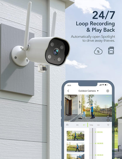 GNCC T1Pro 2K Outdoor Security Camera: Wireless WiFi, Night Vision, Two-Way Talk