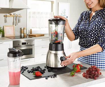 Russell Hobbs 2-in-1 Glass Steel Stand Mixer with To-Go Mug