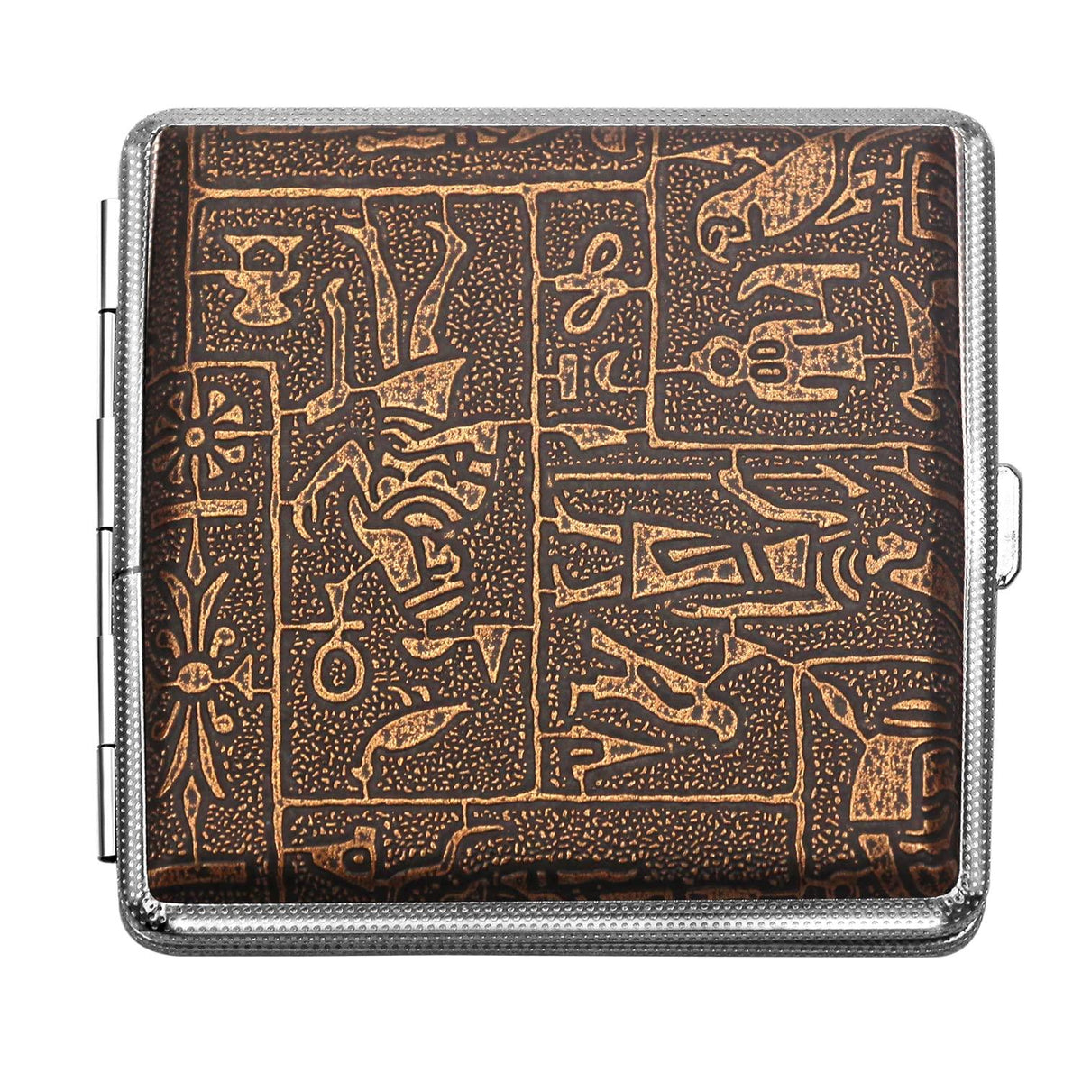 Golden Leatherette Cigarette Case Elegant Portable Metal Holder for 20 King Size Cigarettes - Gomix Brands Outlet