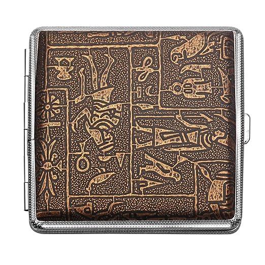 Golden Leatherette Cigarette Case Elegant Portable Metal Holder for 20 King Size Cigarettes - Gomix Brands Outlet