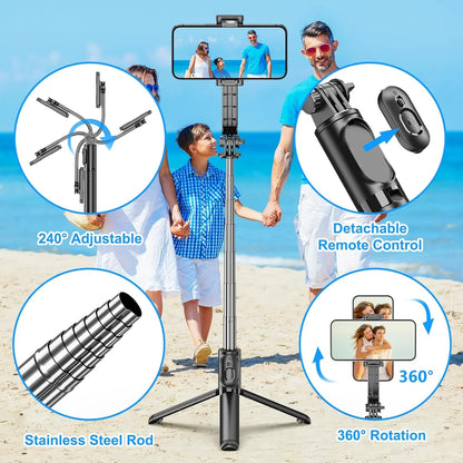 Black SelfieShow Portable Extendable Selfie Stick Tripod with Wireless Remote - Gomix Brands Outlet