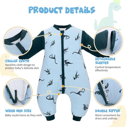 Portable Baby Sleep Blanket with Feet – 100% Cotton, Warm 2.5 Tog, 6‑18 Months