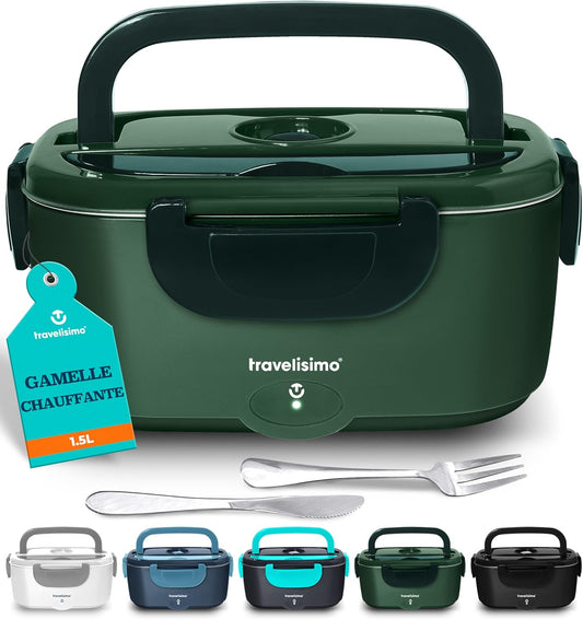 TRAVELISIMO 3-in-1 Electric Lunch Box Food Warmer for Car/Truck/Office