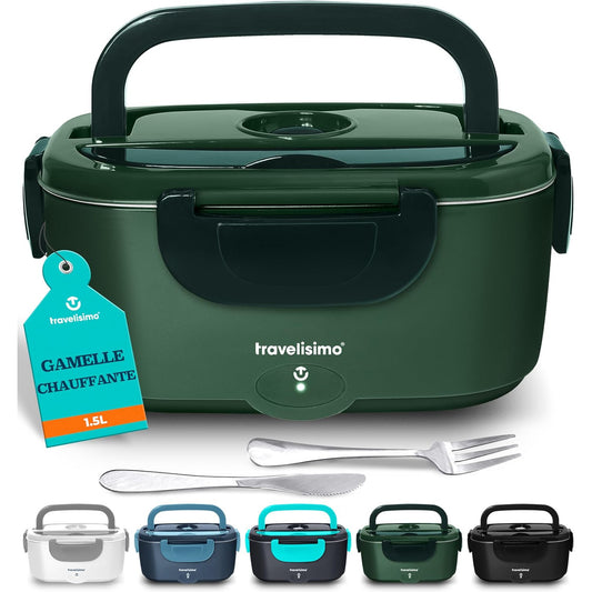 TRAVELISIMO 3-in-1 Electric Lunch Box Food Warmer for Car/Truck/Office