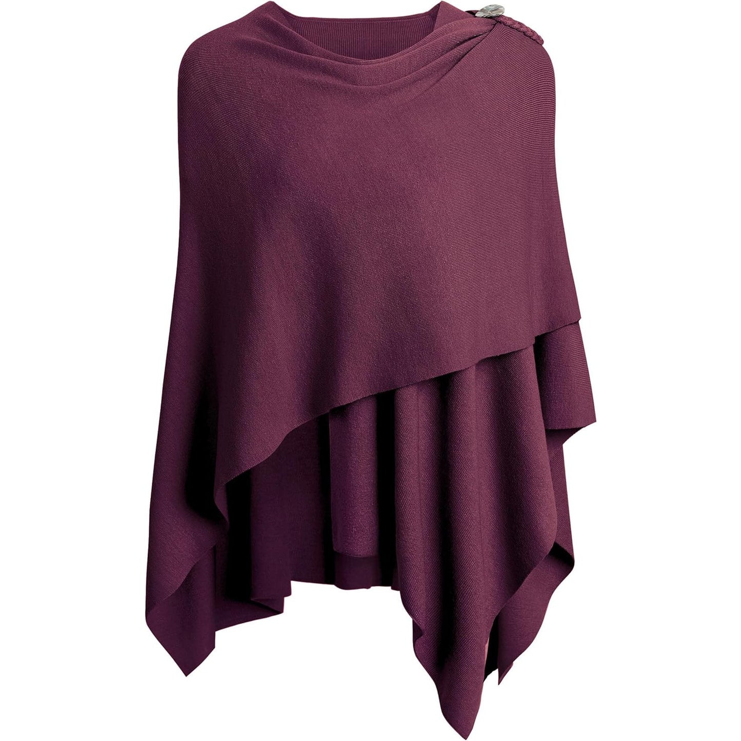 PULI Women's Large Cross Front Poncho Sweater Wrap Topper