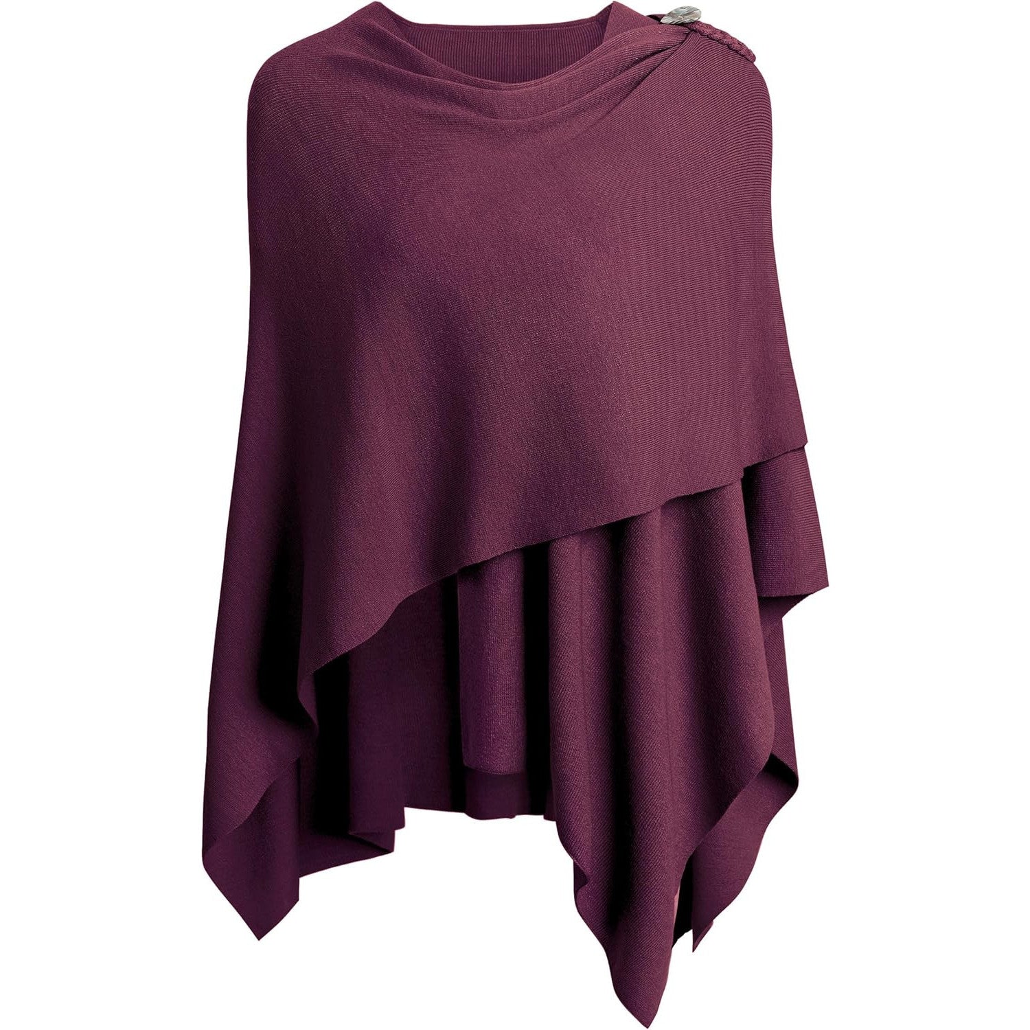 PULI Women's Large Cross Front Poncho Sweater Wrap Topper