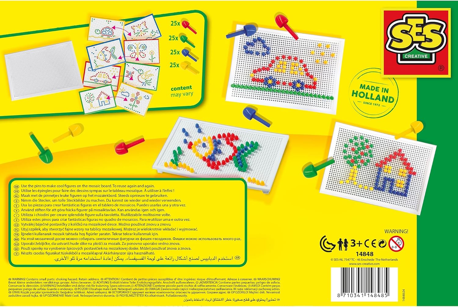 SES Creative Mosaic Board Mixed Colours Kids Creative Craft Kit