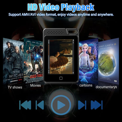 BOOTEEK 64GB MP3 Player Bluetooth 5.0 2.4 Inch Touchscreen with Speaker FM Radio Recorder Expandable Up to 128GB Black