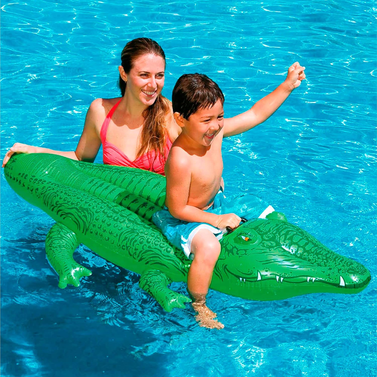 Intex Giant Green Inflatable Crocodile Pool Float – 66" x 34"