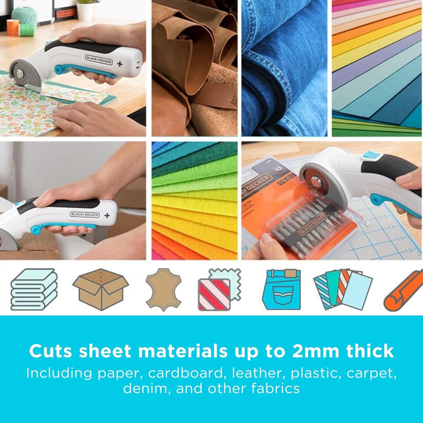 Black+Decker Cordless 3.6V Self-Sharpening Rotary Cutter for Crafts