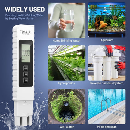 gliship 3-in-1 TDS EC & Temperature Digital Water Tester Portable Meter