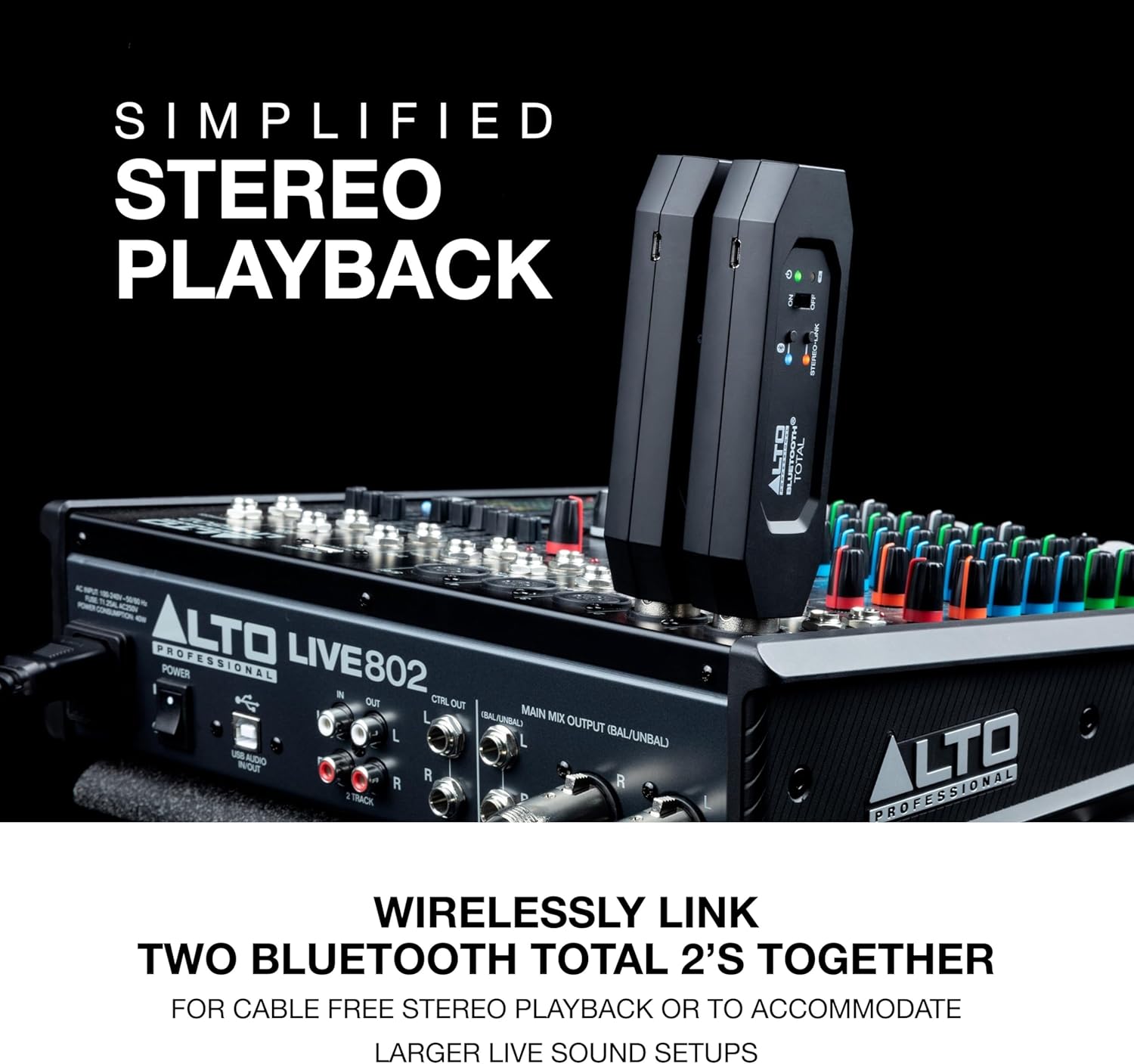 ALTO Bluetooth Total 2 XLR Receiver – Rechargeable Wireless Mixer Adapter