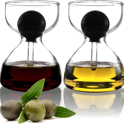 DropD'olio Premium Oil and Vinegar Dispenser Set with Glass Pipette