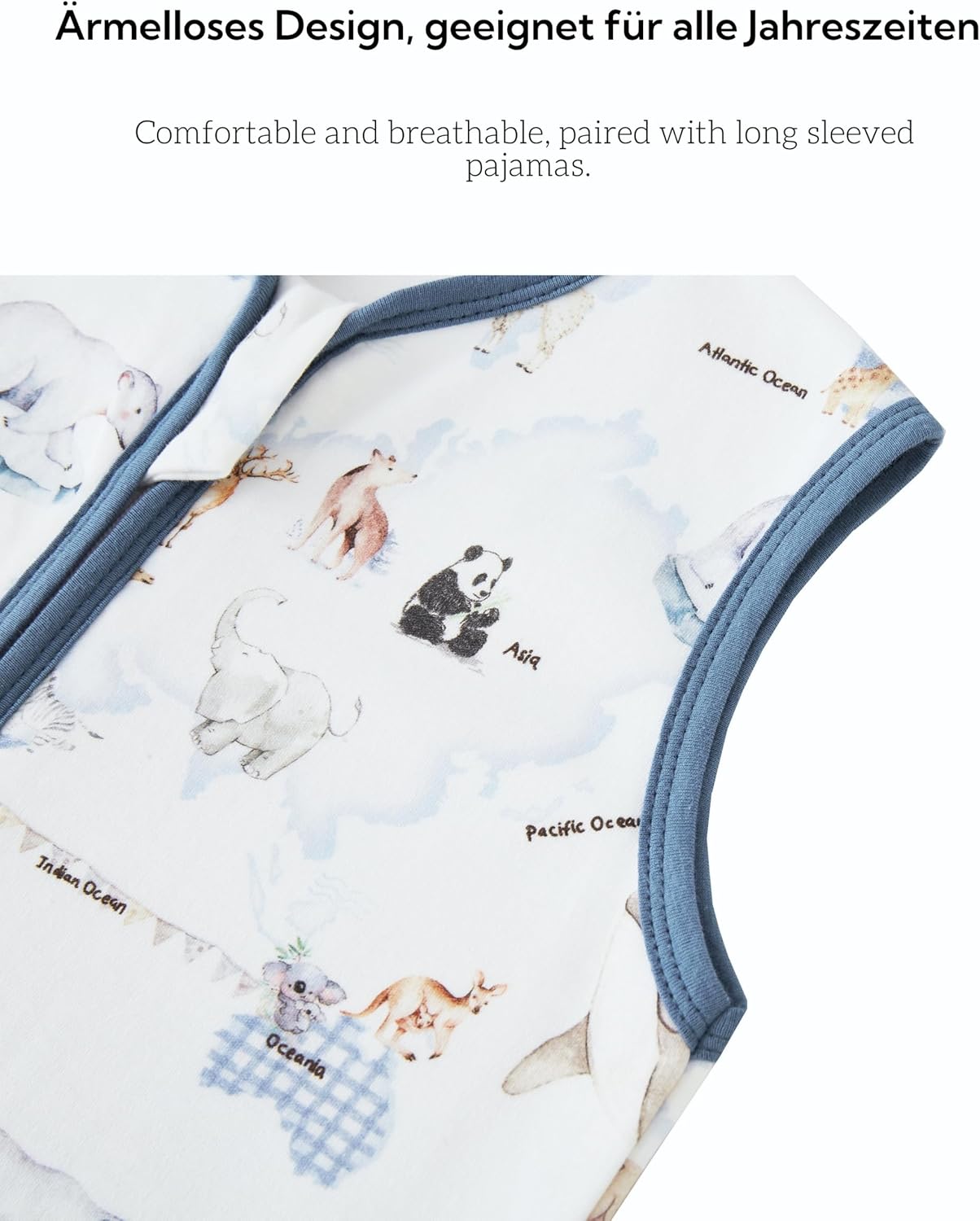 Chilsuessy Baby Sleeping Bag with Feet 1.5 TOG Cotton Wearable Blanket for Toddlers