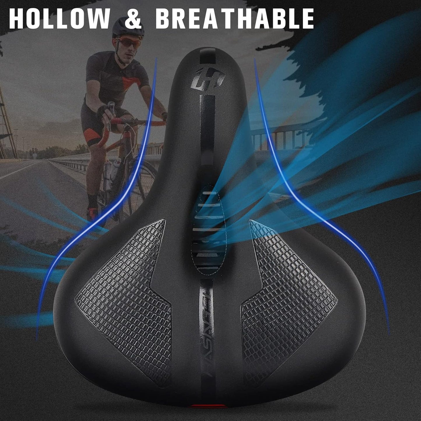 HASAGEI Gel Mountain Bike Saddle – Wide Waterproof Comfort Seat