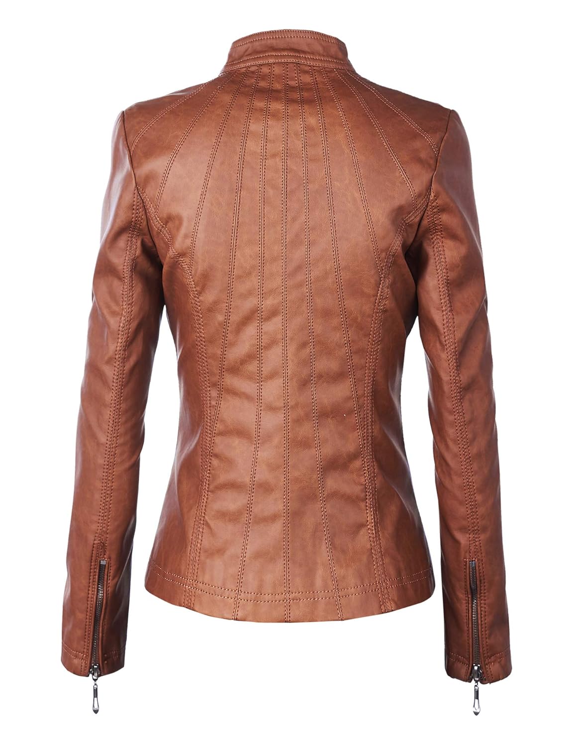 Made By Johnny Women's Panelled Faux Leather Moto Jacket
