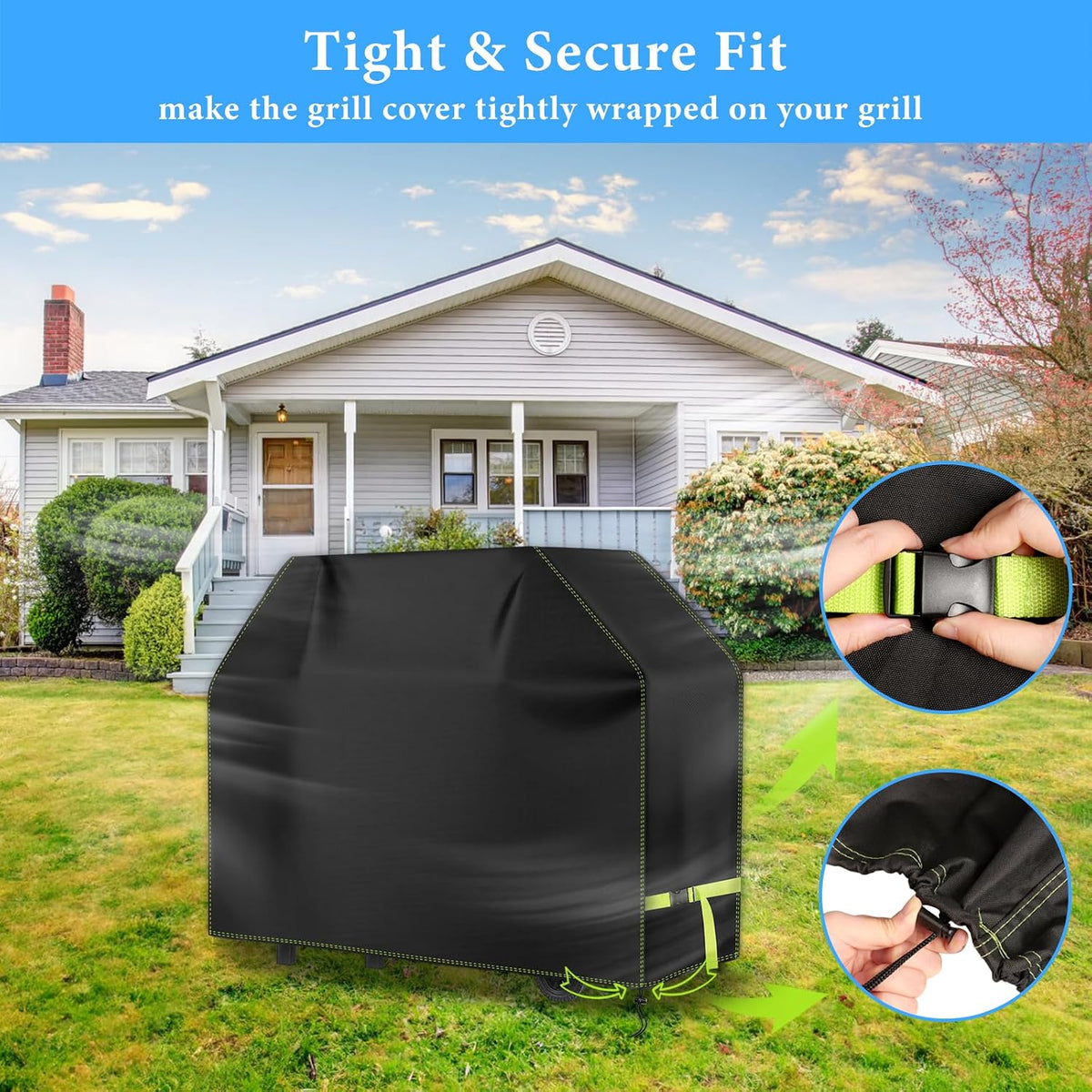 VDISRR 420D Oxford Cloth Waterproof Gas Grill Cover 117 x 66 x 117