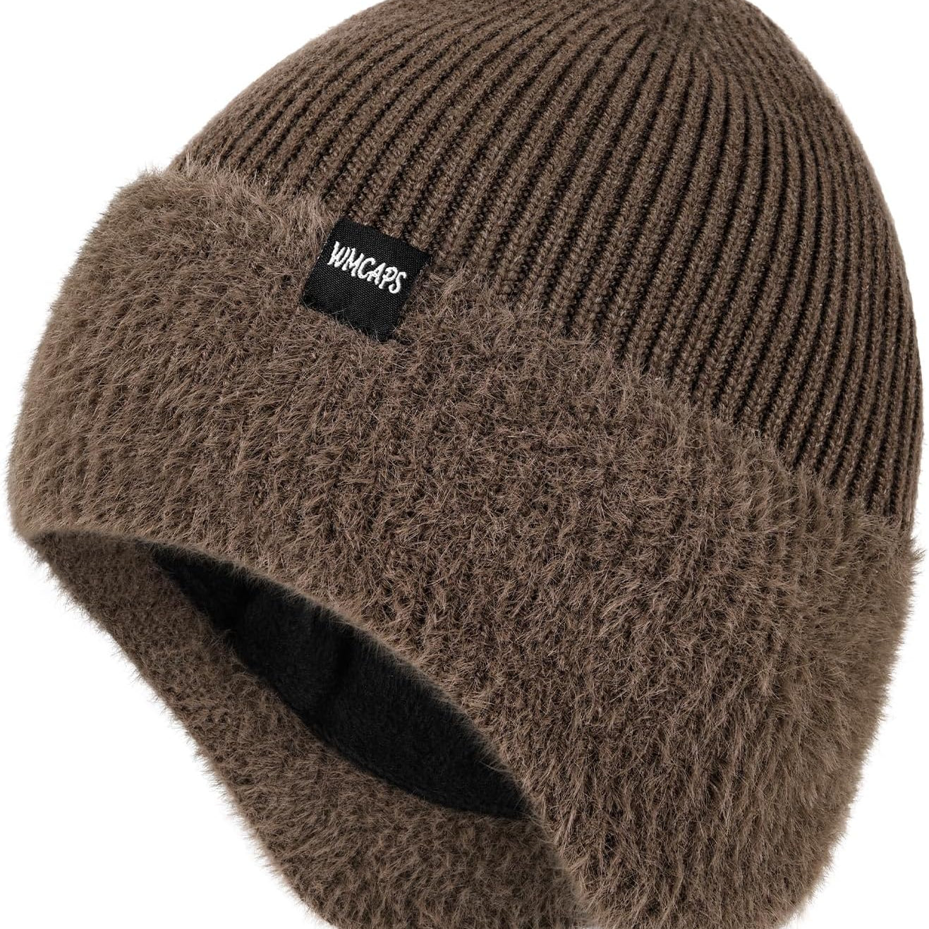 Wmcaps Warm Thermal Fleece Lined Earflap Beanie Hat for Men Women Outdoor Winter