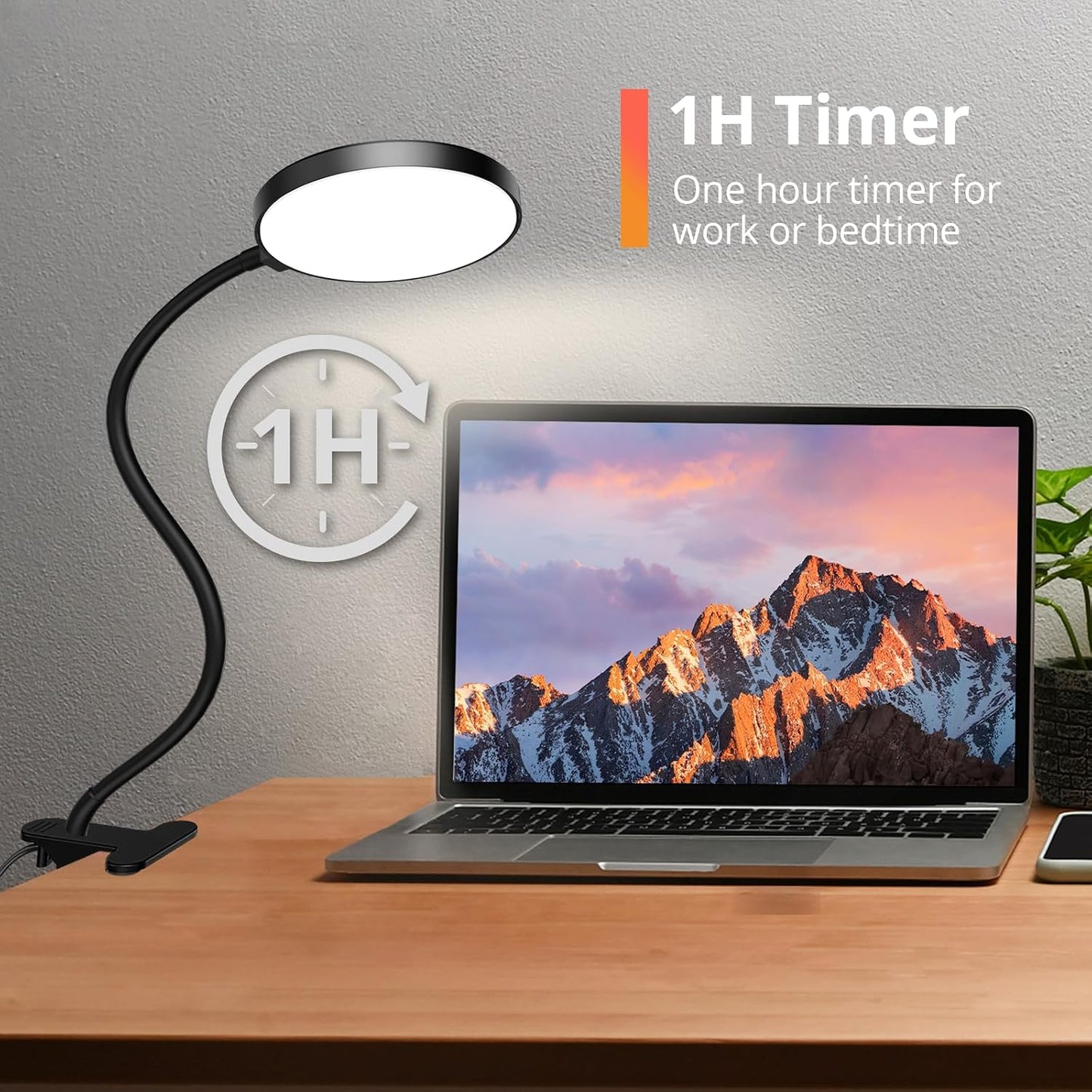 iFalarila LED Reading Light with Remote Clip-On Desk Lamp Dimmable Flexible Gooseneck 3 Color Modes 5 Brightness Levels