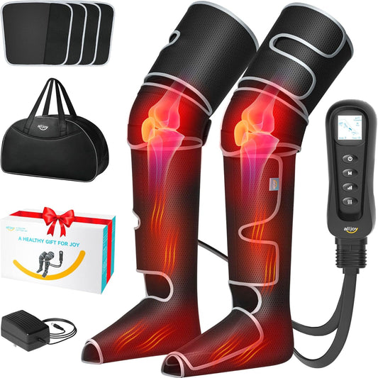 ALLJOY Heated Leg Massager with Compression, 5 Modes, 4 Intensities