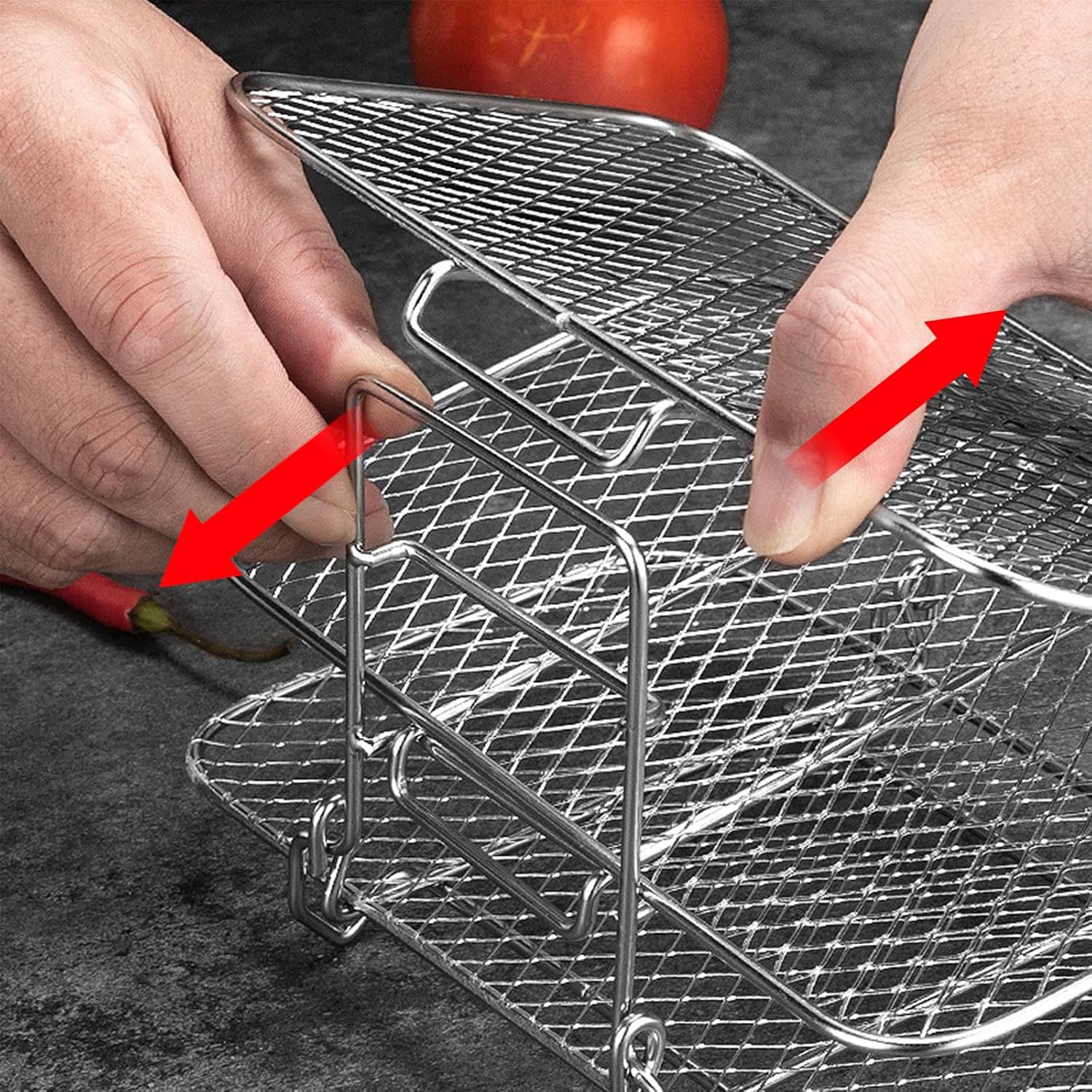 3‑Layer Stainless Steel Dehydrator Rack for Air Fryer & Oven